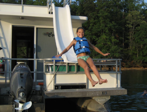 Sliding Off A Slide On Houseboat